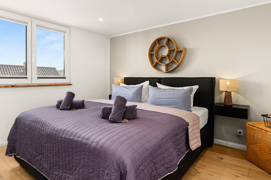Schlafzimmer im Premium Ferienhaus Schauenburg
