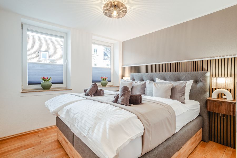 Zweites Schlafzimmer der Premium Wohnung Kassel Zentrum